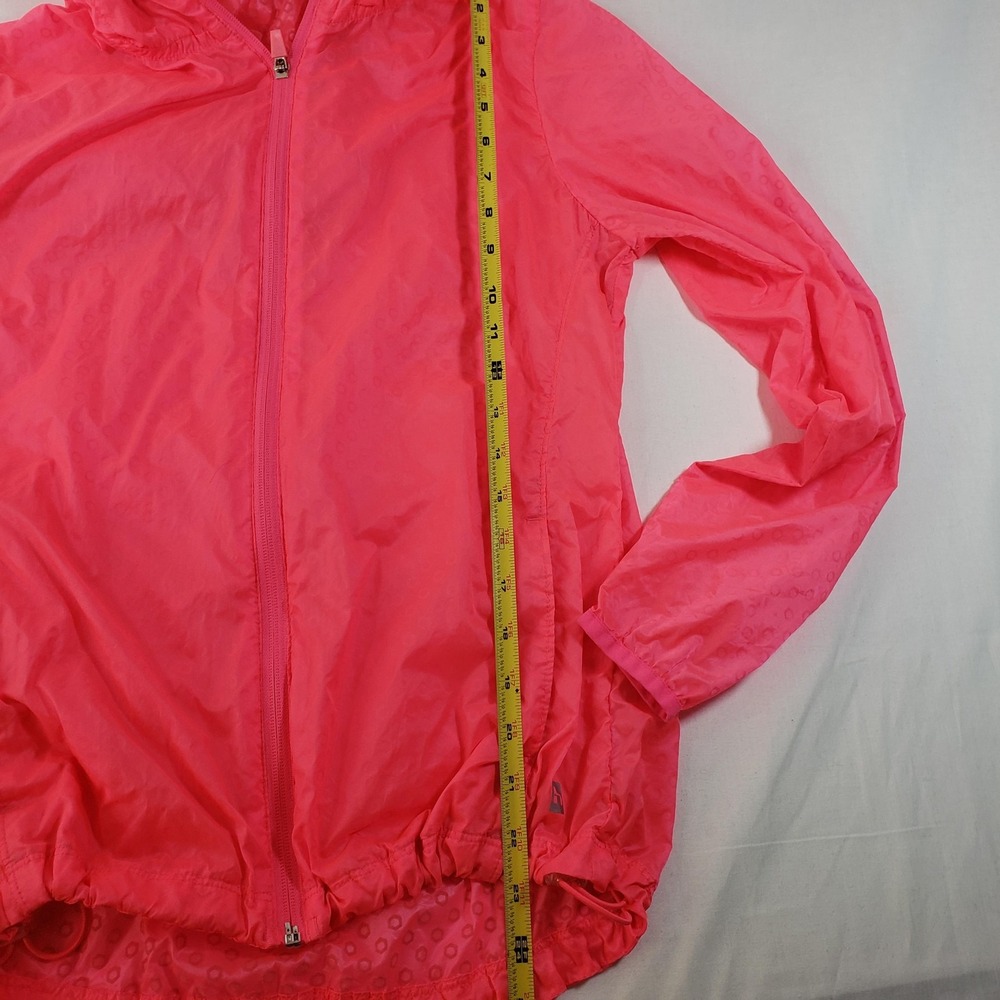 Hind Womens Neon Pink Hooded Windbreaker Running Jacket Size S Full Zip Hexagon - Picture 6 of 11